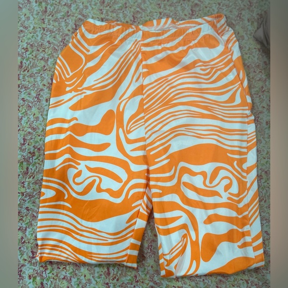 Orange crop top zipper shirt set - Picture 4 of 4